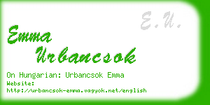 emma urbancsok business card